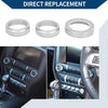 Ford Mustang 2015-2021 - Silver Tone 3 x Pieces Headlight Tune Knob Cover