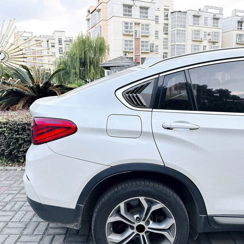 BMW X4 Carbon Style Quarter Window Louvers Shutter Cover Trim (2014–2018)