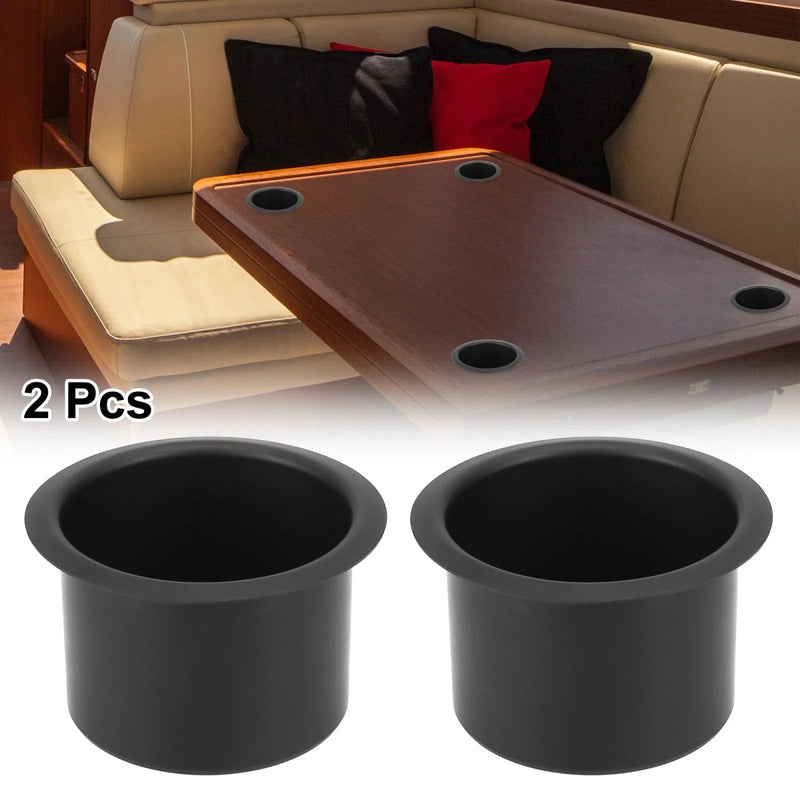 Marine Boats RVs 2 x Aluminum Alloy Bottle Cup Drink Holder Insert Black