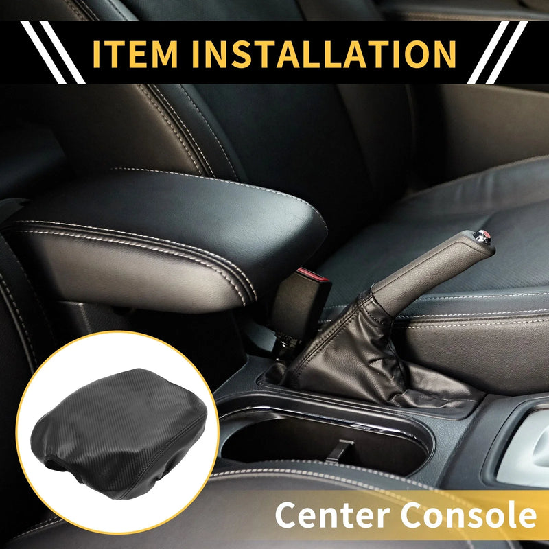 Ford F-150 Microfiber Leather Carbon Fiber Black Arm Rest Cover (2004-2023)