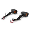 Harley Honda Black 10mm LED Turn Signal Lights Pair