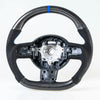 Mini R55 R56 R57 R58 R60 R61 Flat Bottom Carbon Suede Blue Steering Wheel (2006-2019)