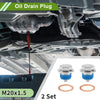 Car / Motorcycle Blue 2 x M20x1.5 Copper Oil Drain Plug W/Gasket