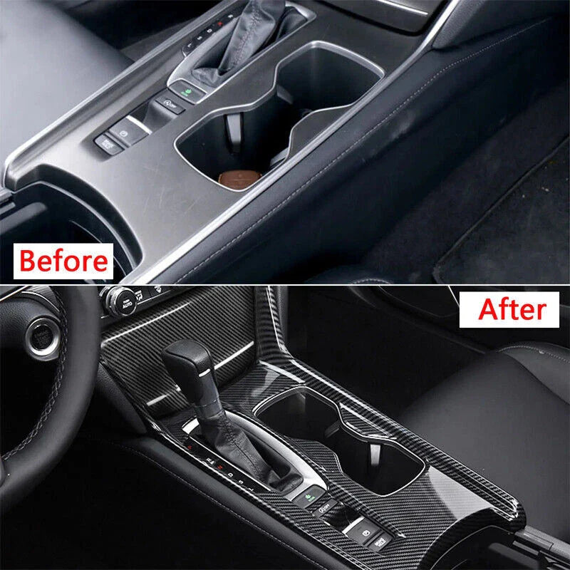 Honda Accord Carbon Fiber Look Gear Shift Panel Cover Trim (2018-2022)