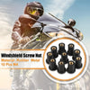 Motorcycle 10 x M4 4mm Black Rubber Windshield Screws Bolts Nut