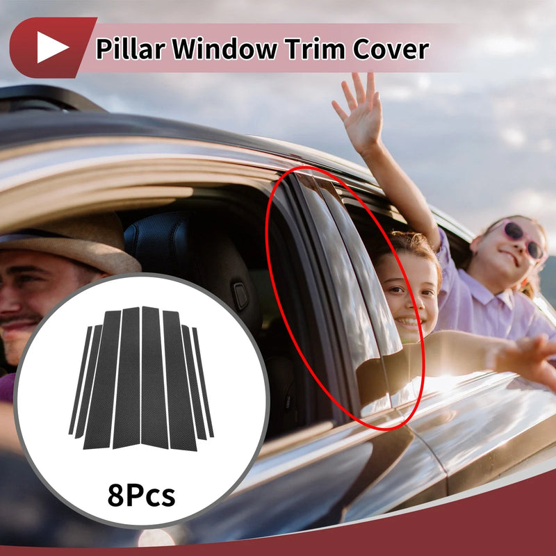 Toyota Verso 8 Pcs Carbon Fiber Car Door Pillar Window Trim (2012-2015)