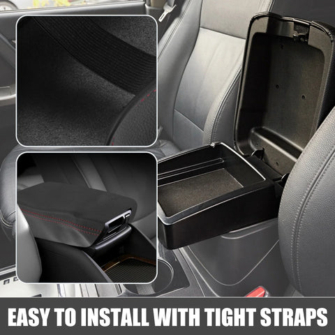 Ford Ranger (2019-2021) Black Red Stitch Center Console Armrest Cover