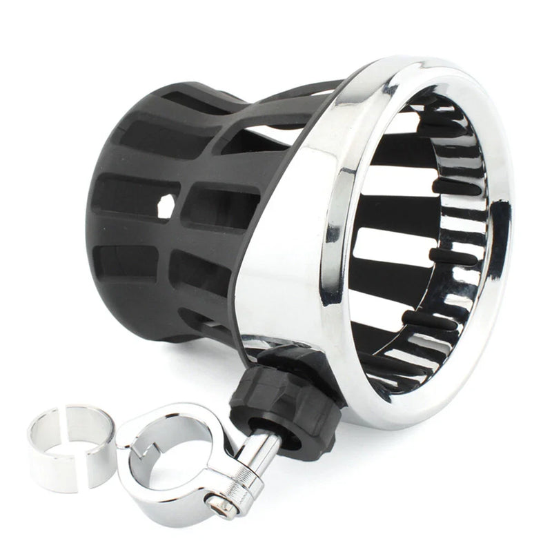 7 / 8"-1" Bars Chrome Motorcycle Drink Cup Holder (22mm-25mm)