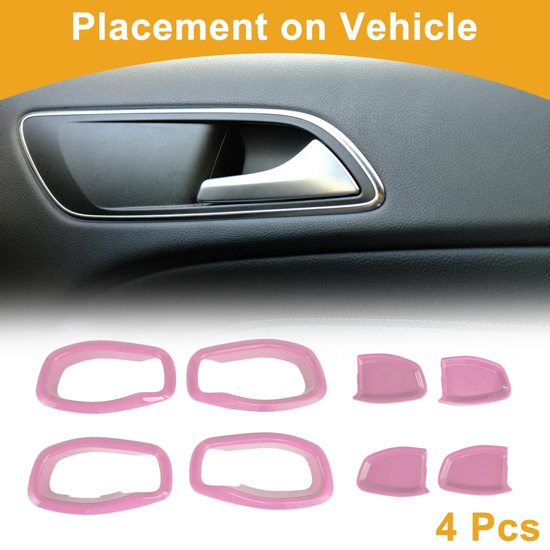 Jeep Renegade (2015-2023) - 4 x Pink ABS Interior Door Handle Bowl Cover Trim