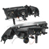Landcruiser 80 Series Angel Eyes Projector Headlights w/ LED DRLs Black