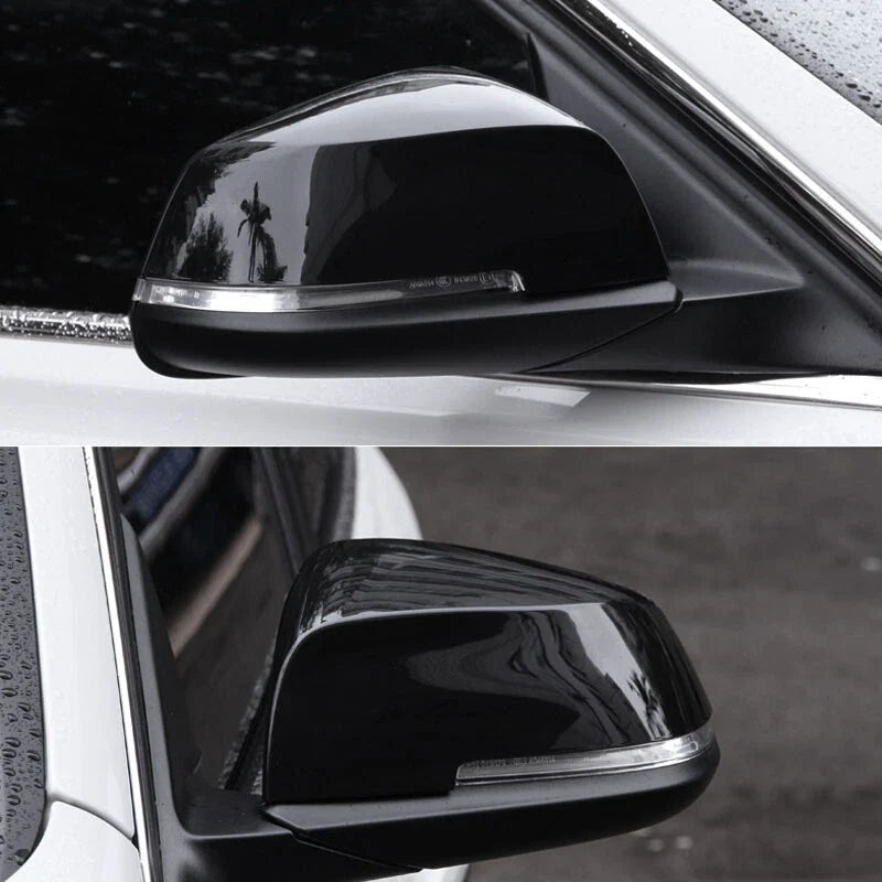 BMW 3 Series F30 F32 2013-18 Gloss Black Side Mirror Cover Caps Overlay fit