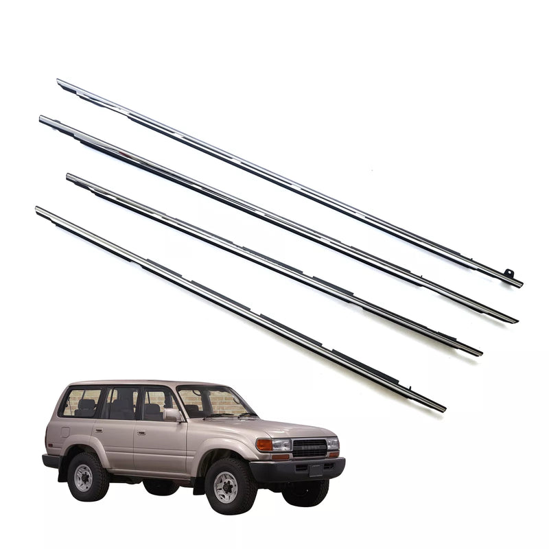 Toyota Land Cruiser FJ80 HDJ81 HZJ80 1990-2006 Front Rear Door Belt Moulding Set