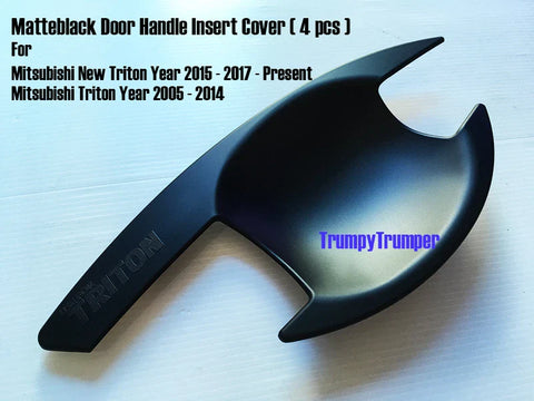 Mitsubishi Triton L200 Matte Black Door Handle Insert Bowl Trim (2006-2017)