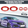 Honda Civic 4Pcs Red AC Knob Ring Covers (2016-2021)