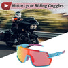 Motorcycle Riding Colorful Lens Blue Red Frame UV400 Goggles