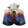 Universal Accessory Dual Steel Bluing Rear Exhaust Pipe Tail Muffler Tip