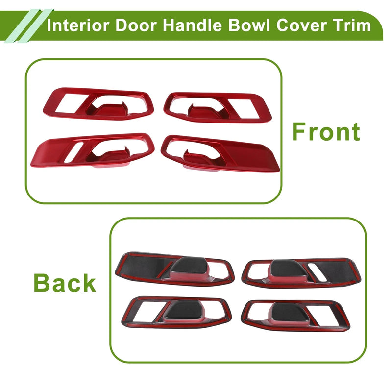 Honda Accord (2023-2025) 4 x Red ABS Interior Door Handle Bowl Cover Trim