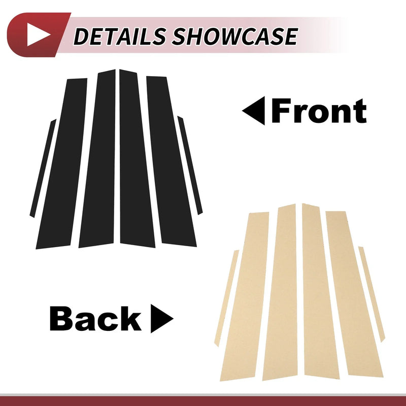 Lexus ES 6 Pcs Black Door Pillar Window Trim (2013-2018)