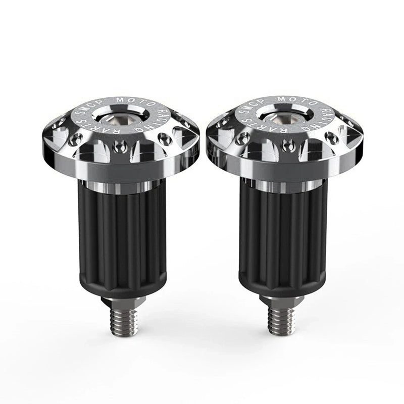 Motor Grey Dirt Bike 7/8'' CNC Handlebar Grips & End Cap Plugs