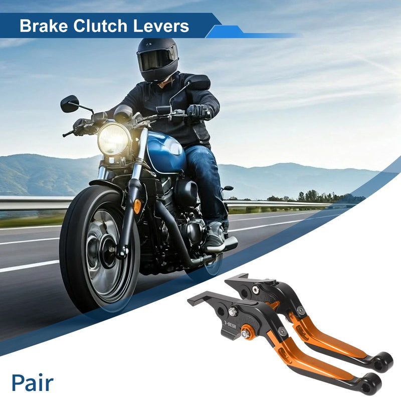 Yamaha TMAX560 Black Orange Levers / 1 Pair / Adjustable Short Long Brake Clutch Levers (2012–2024)