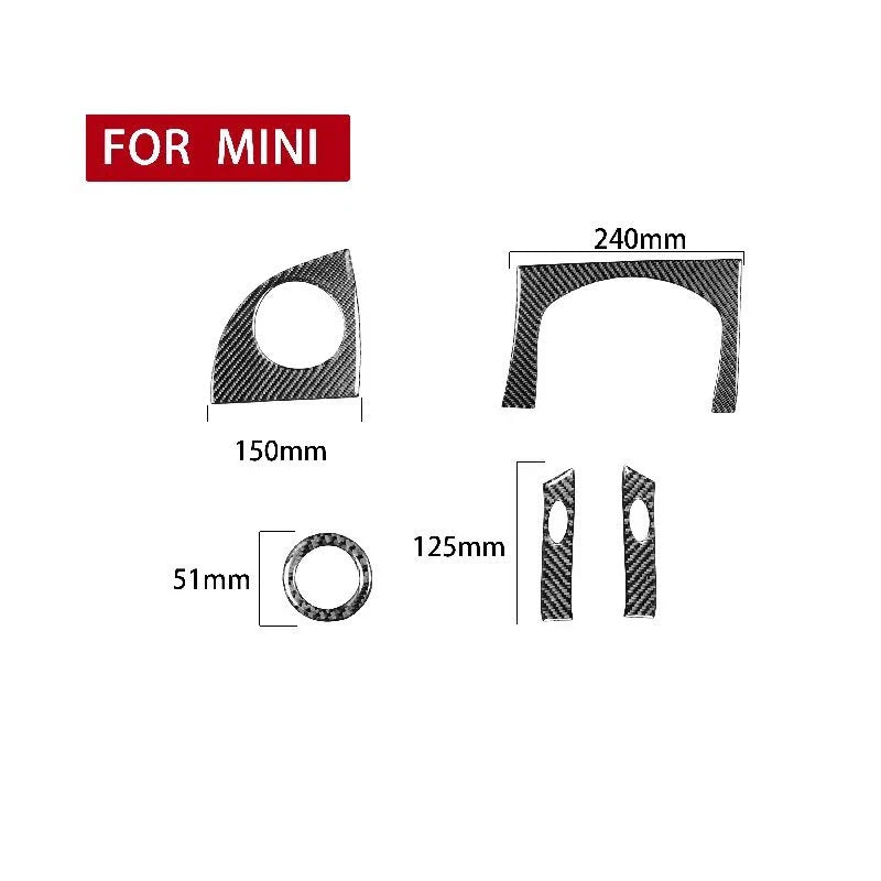 Mini Cooper 2002-2004 Carbon Fiber Dashboard Steering Wheel Cover Trim