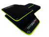 Lamborghini Huracan with Alcantara Leather & Green Trim Black Floor Mats