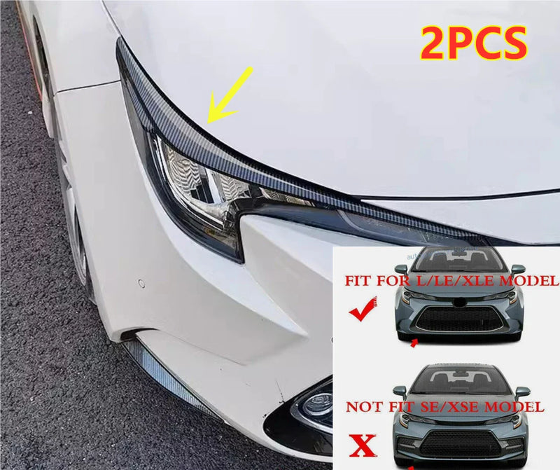 Toyota Corolla Front Headlight Eyebrow Eyelid Strip Carbon Fiber (2020–2024)
