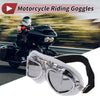 1 Set Motorcycle Riding Goggles Silver Tone Lens White Frame Cycling Sunglasses