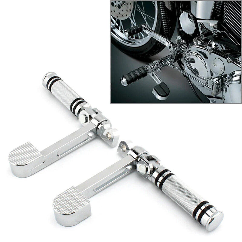 Harley Sportster XL 883 1200 Chrome Stirrup Heel Foot Rest Pegs (2004-2023)