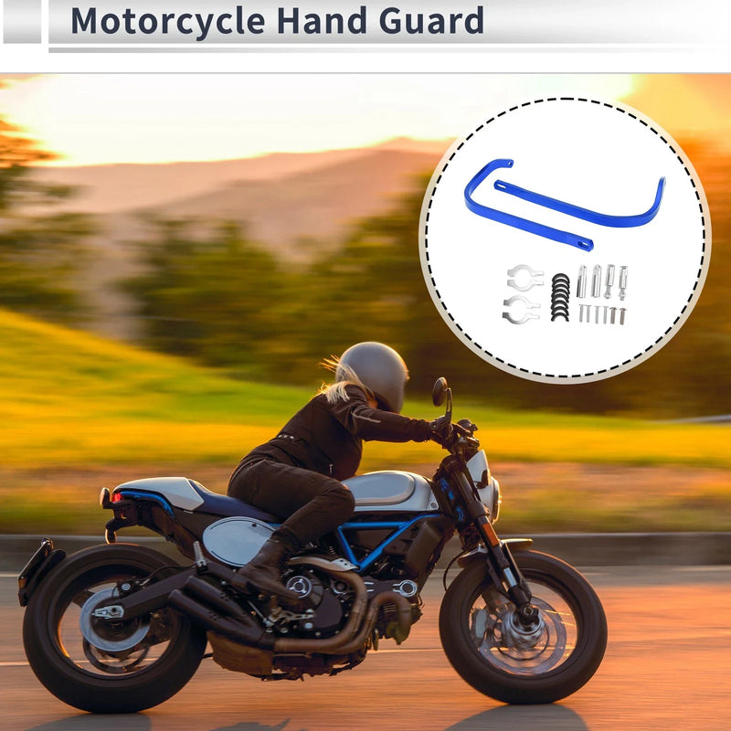 Motorcycle Hand Guard 1 Set Universal Knuckle Guard Protector Blue Alloy