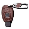 Benz A B C E G R Class CLS GL Brown PU Leather Key Fob Cover
