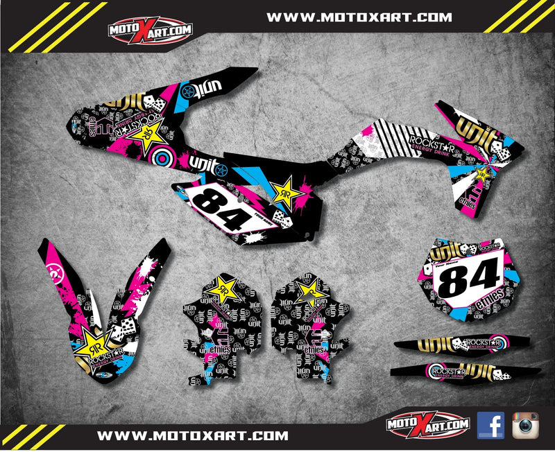 KTM SXF 250 450 Custom Graphics RUSH STYLE Full Sticker Kit (2011-2012)