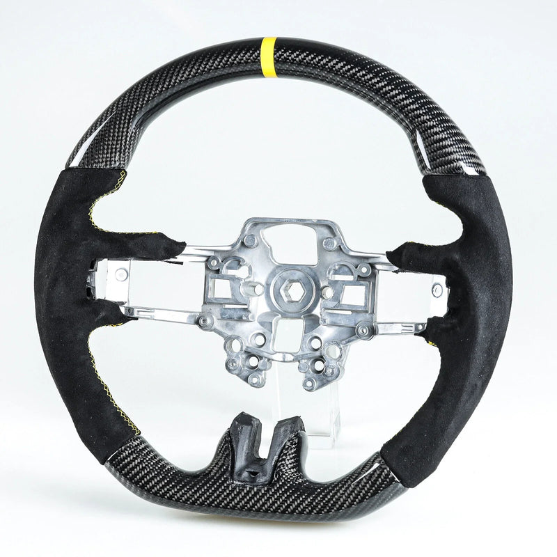 Ford Mustang Steering Wheel Carbon Fiber Suede Yellow (2019-2022)