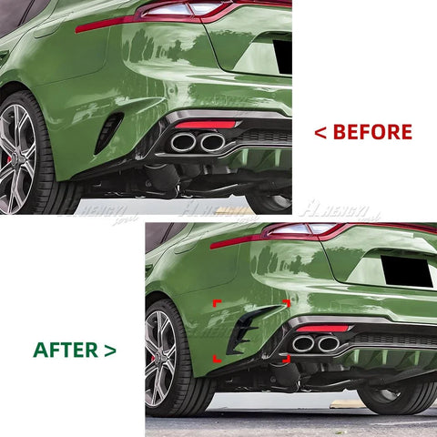 KIA Stinger Gloss Black Rear Bumper Side Vent Canard Cover (2017–2023)