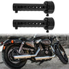 2 x 45mm Universal Motorcycle Exhaust Silencer Muffler Pipe Black