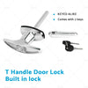 Trailer Caravan Toolbox Chrome Rear Fixing T Handle Lock w/ Key