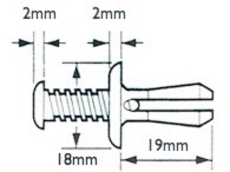 Car Wheel Edge Lining Bumper Panel 10x Plastic Screw Rivets Scrivet m8 8mm