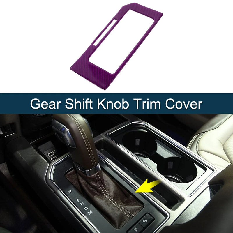 Ford F150 (2015-2020) Carbon Fiber Purple ABS Gear Shift Knob Cover Sticker