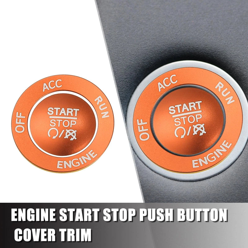 Dodge Charger Challenger Orange Engine Push Start Stop Button Trim Kit
