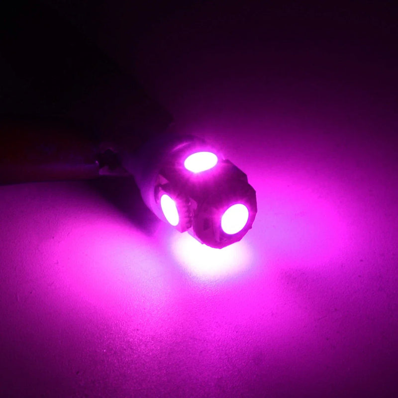 Car 4x Pink T10 LED Map Dome Door Trunk License Plate Light Bulbs