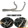 Harley Softail Slim FLSL Fat Bob FXFB FXFBS Full 2-into-1 Exhaust Pipes (2018-2023)