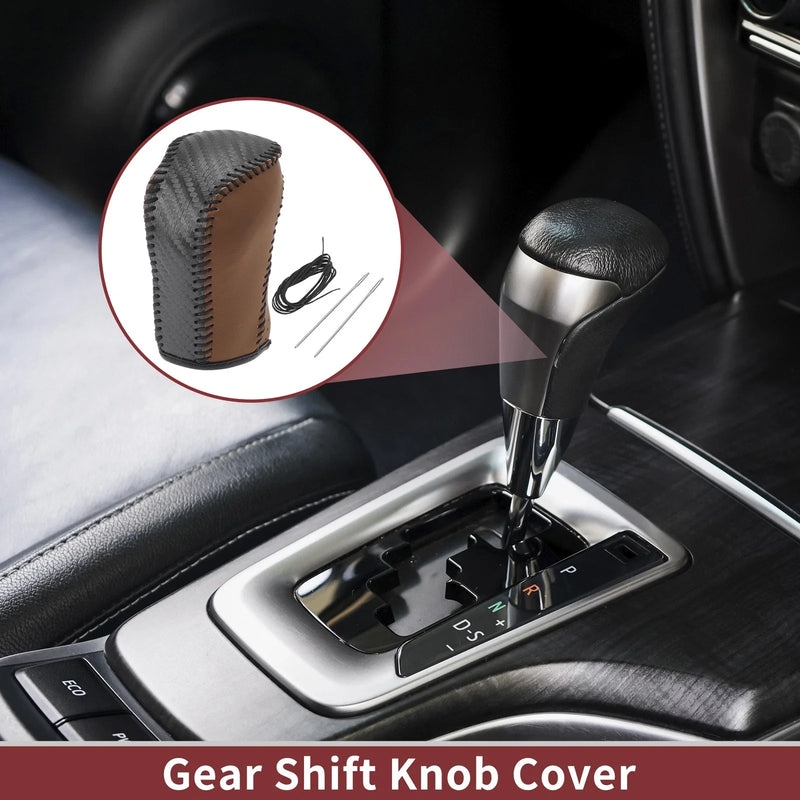 Honda Inspire 2023 Brown Faux Leather Gear Shift Knob Cover