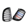 BMW E87 1-Series Gloss Black Double Slat M-Color Front Kidney Grille (2004-07)