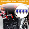Universal Motorcycle M6 License Plate Screws Cover 35mm Aluminum Alloy Blue 4Pcs