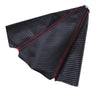 Black Real Leather Red Stitch Gear Shift Knob Boot Cover