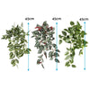 Home Decor 15" Faux Peperomia Watermelon Hanging Plants
