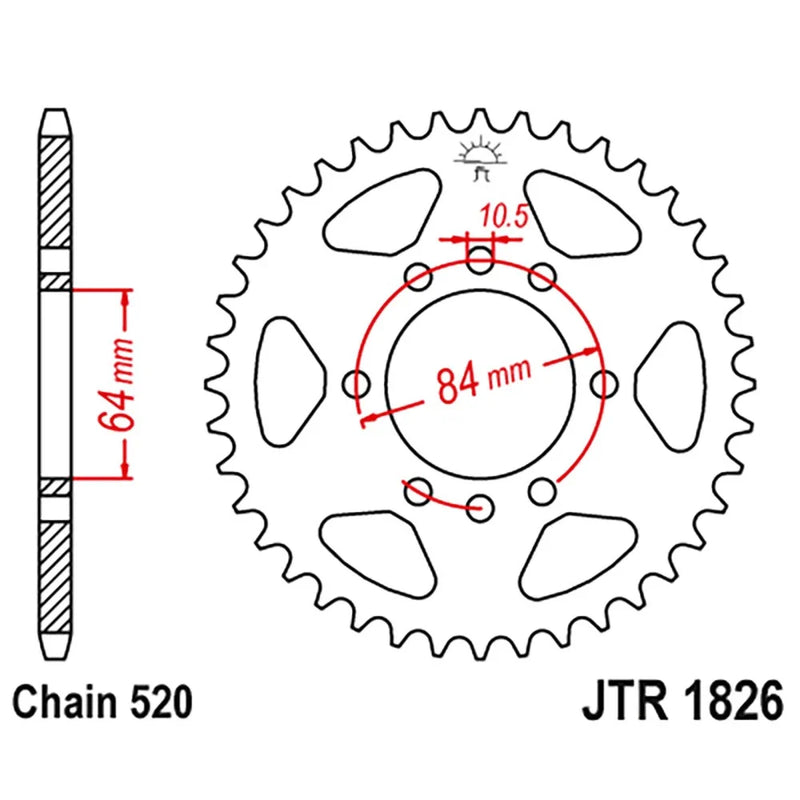 Kawasaki KFX400 JT Sprockets 40T Rear Steel Sprocket (2003–2006)