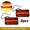 2 x 6" RV Trailer Truck Amber & Red 24 LED Mount Stop Turn Tail Brake Light