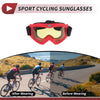 1 Pc Motorcycle Riding Goggles Yellow Lens Red Frame PC Cycling Sunglasses