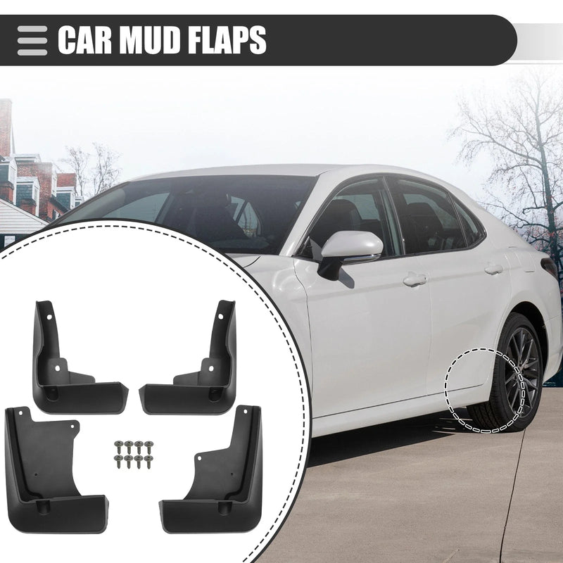 Toyota Camry Mud Flaps Splash Guards with Screw Black (2018–2022)
